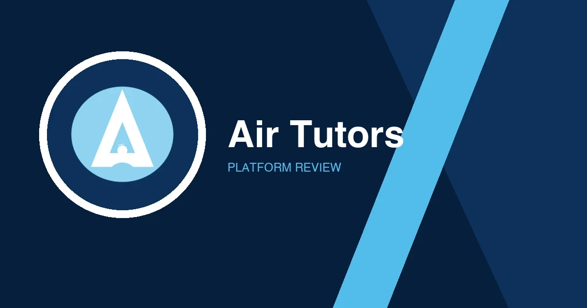 Air Tutors logo in white and light blue on a dark blue background