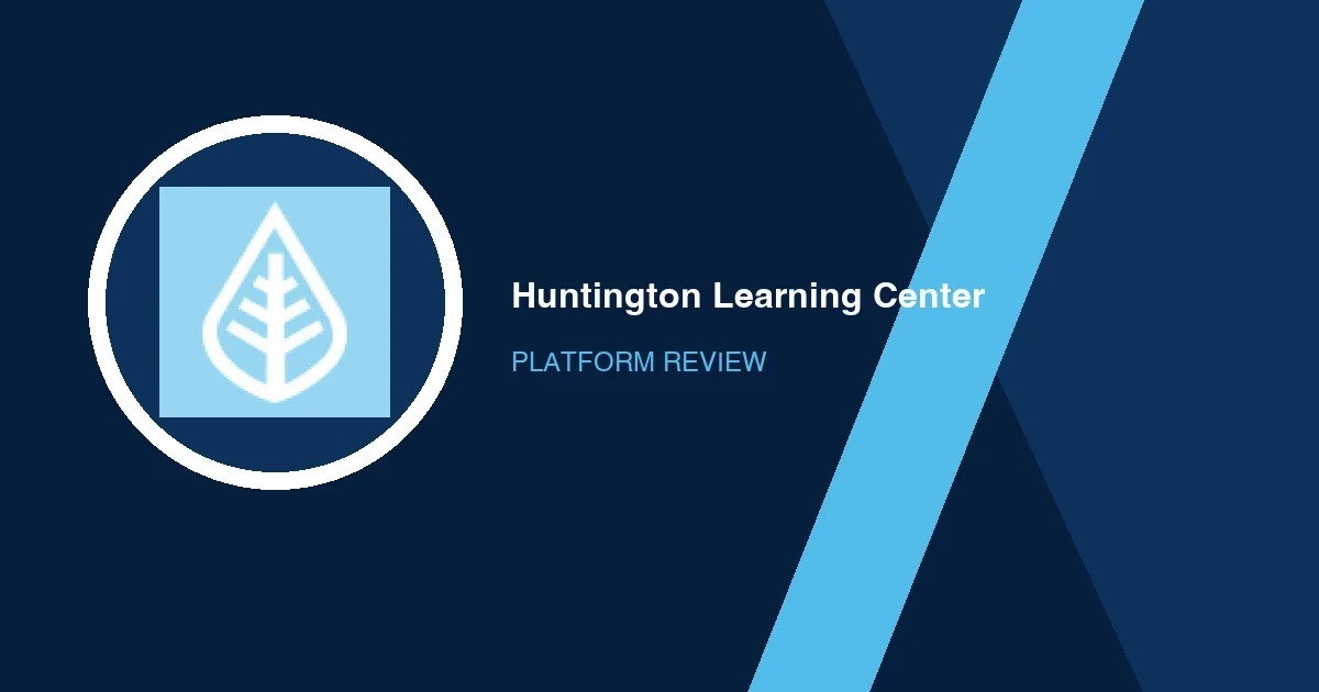 Huntington Learning Center logo in white and light blue on a dark blue background