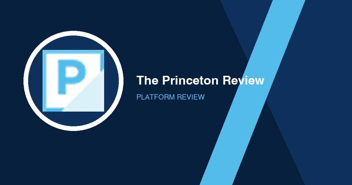 The Princeton Review logo in white and light blue on a dark blue background