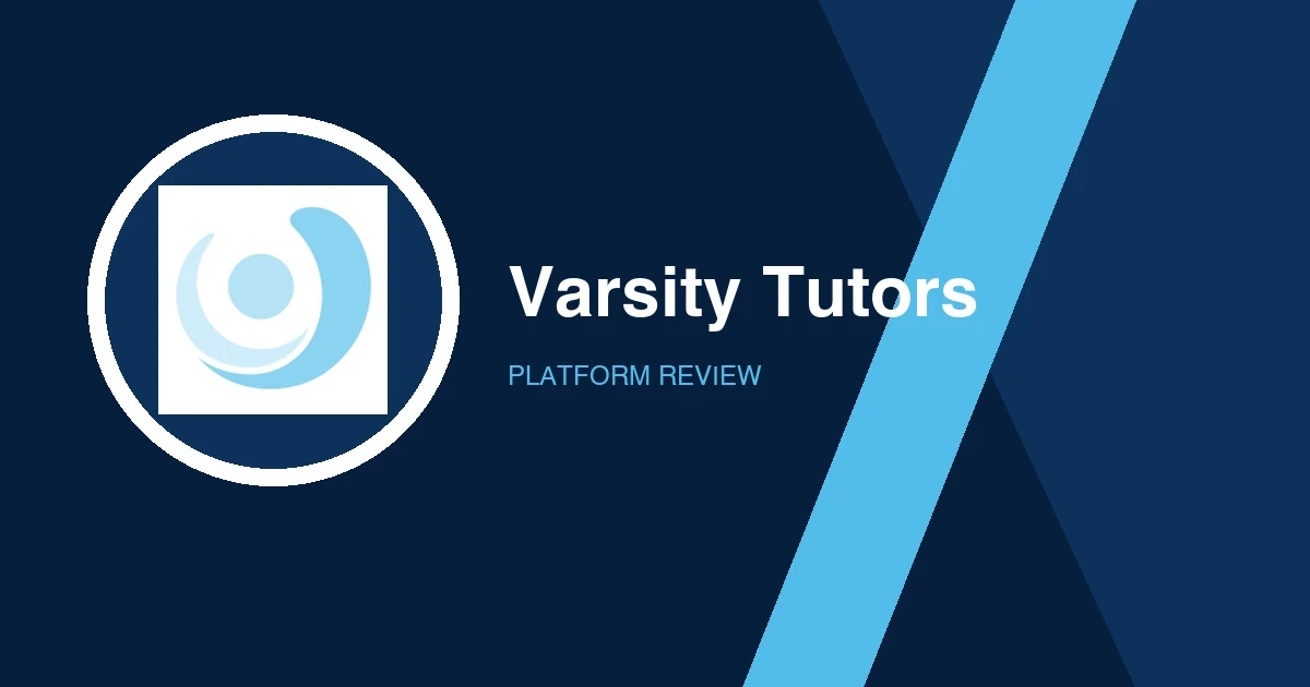 Varsity Tutors logo in white and light blue on a dark blue background